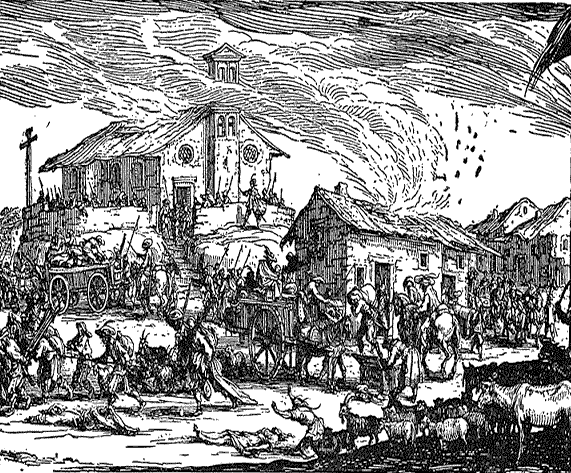 Soldateska plündert und brennt Dorf nieder